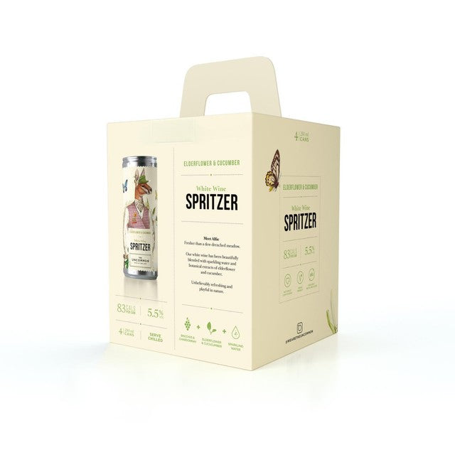 The Uncommon white wine spritzer cans elderflower cucumber 4x250ml (British brand)