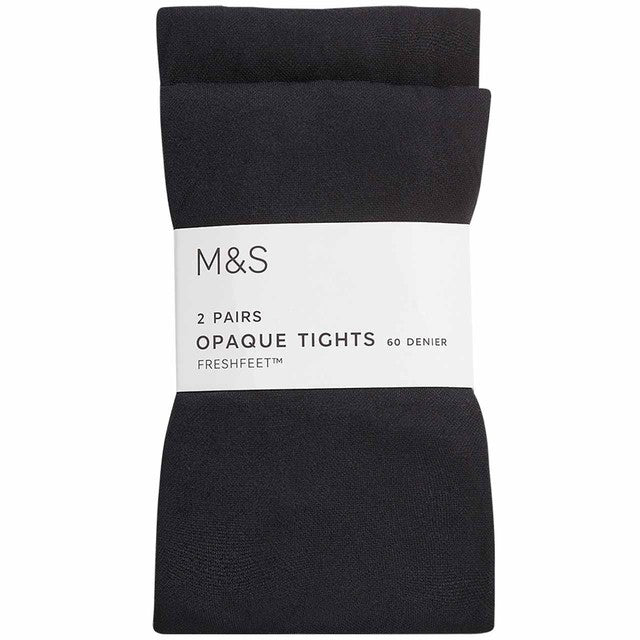M&S Girls School Tights Black 3-4 Years, imported from the UK