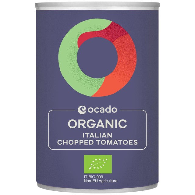 Ocado organic chopped Italian tomatoes 400g, imported from the UK