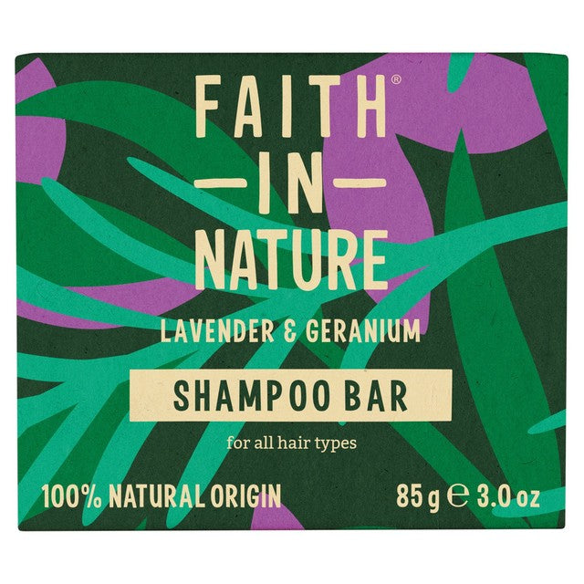 Faith in Nature Lavender & Geranium Shampoo Bar 85g - British product