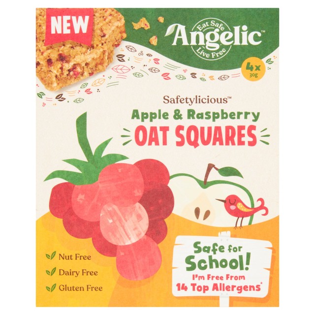 Angelic Apple & Raspberry Oat Squares 120g - British product