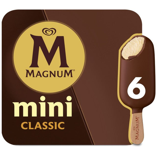Magnum Mini Classic ice cream sticks 6 x 55ml, imported from the UK