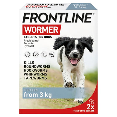 Frontline Wormer Tablets for Dogs from 3kg Intestinal Worm Treatment 2 per pack