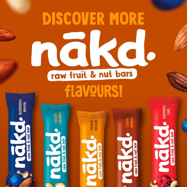 Nakd Cocoa Orange snack bars multipack 4 x 35g, imported from the UK