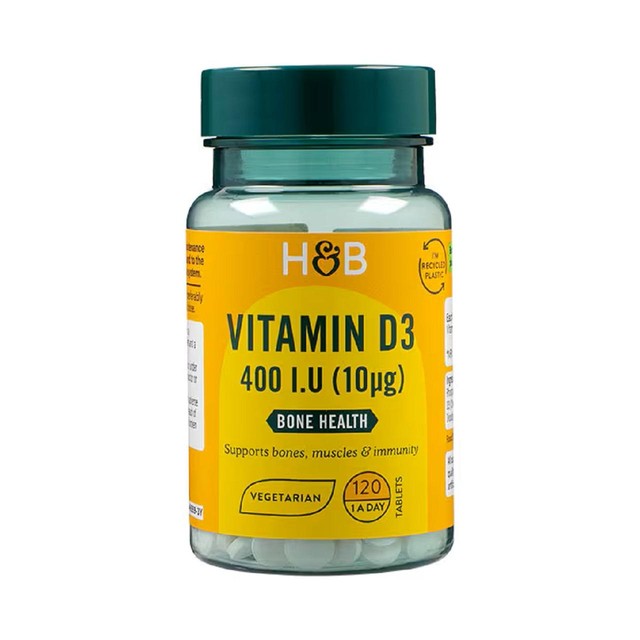 Holland & Barrett Vitamin D3 10ug supplement 120 tablets, UK version