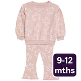 M&S floral baby outfit set pink 9-12 months, imported from the UK