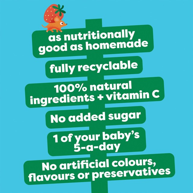 Heinz apple & strawberry baby food fruit puree pouch 100g, UK version