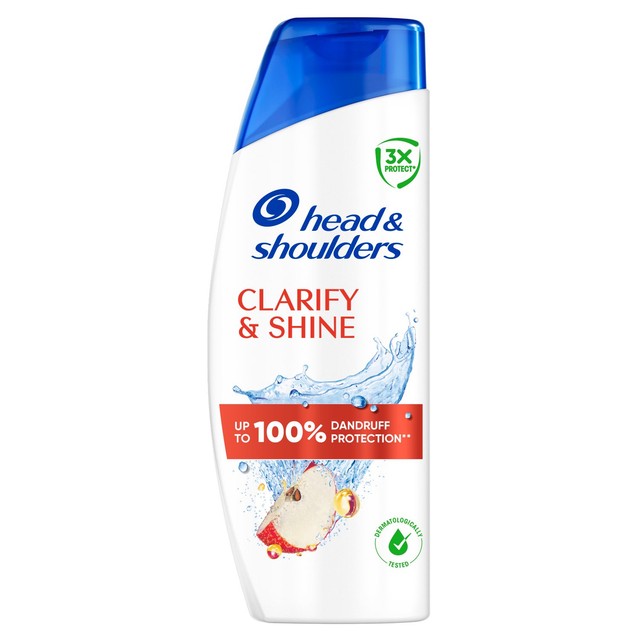 Head & Shoulders Clarify & Shine Shampoo with apple cider vinegar 400ml, UK version