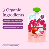 Little Freddie apple yoghurt baby food pouch 100g, UK version