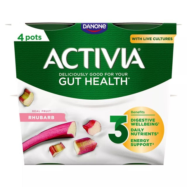 Activia Rhubarb Yogurt Multipack 4 x 115g - British product