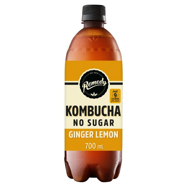 Remedy kombucha ginger lemon 700ml, imported from the UK