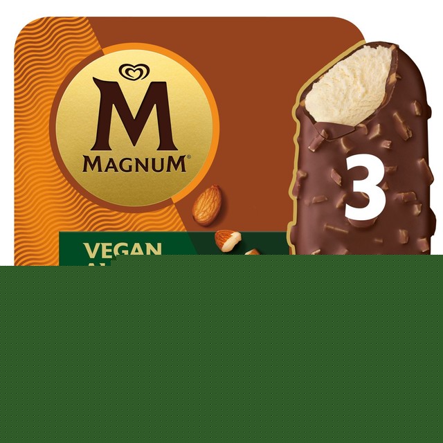 Magnum vegan almond ice cream sticks 3x90ml, imported from the UK