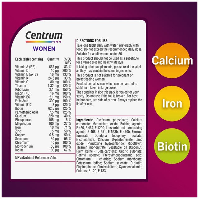 Centrum Women Multivitamin Tablets 60 - British product
