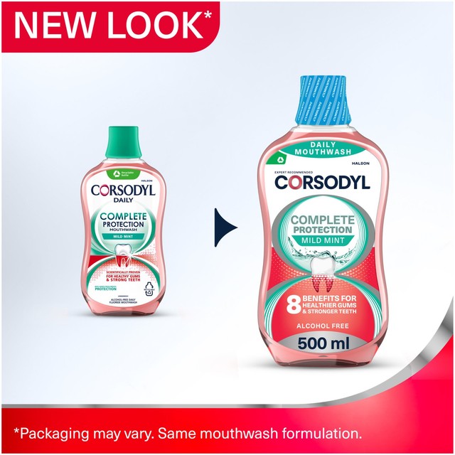 Corsodyl Complete Protection Mild Mint Mouthwash 500ml - British product