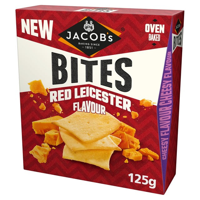 Jacob's Bites Red Leicester cracker bites 125g, UK version