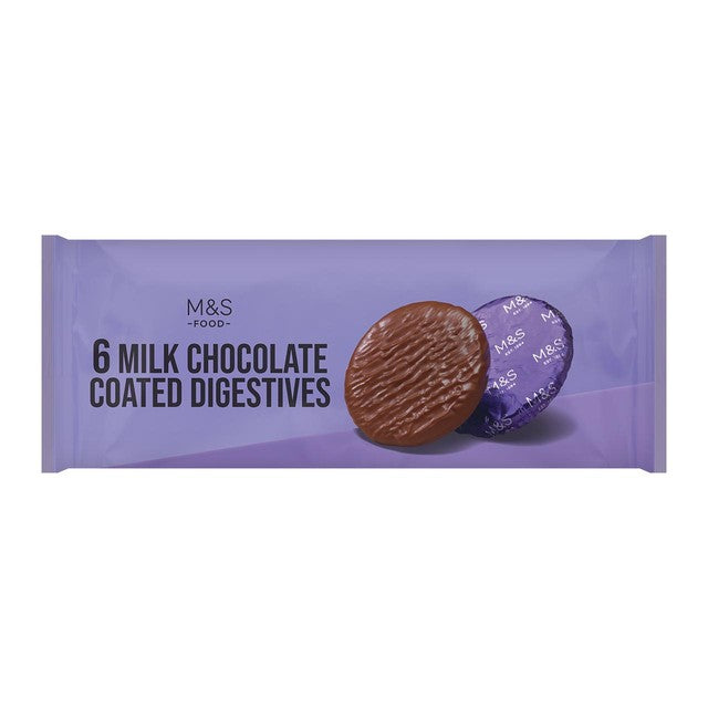 M&S milk chocolate coated digestive biscuits 190g, imported from the UK