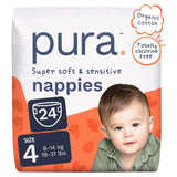Pura Size 4 disposable nappies, imported from the UK
