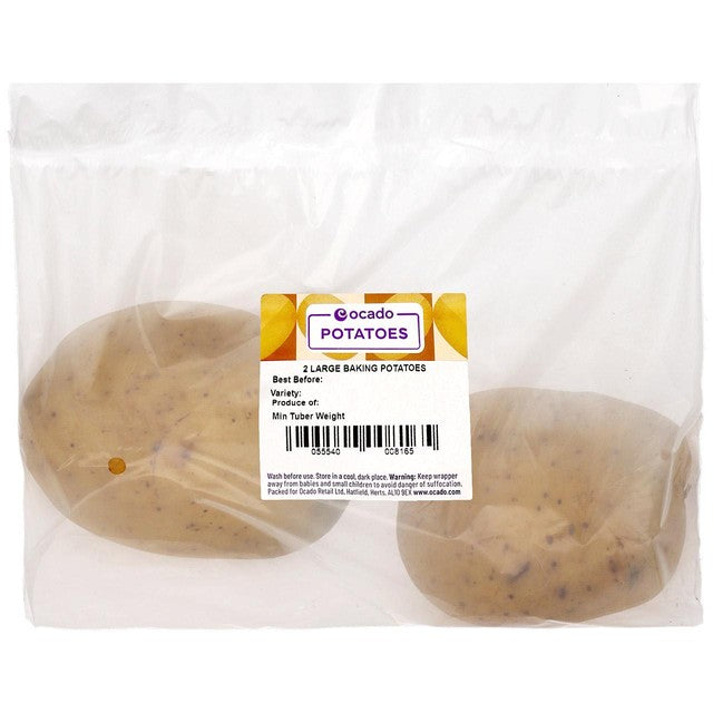 Ocado large British baking potatoes pack of two, imported from the UK