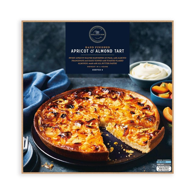 M&S Apricot & Almond Tart 930g, imported from the UK