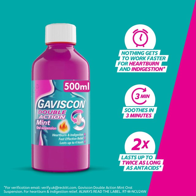 Gaviscon mint oral suspension 500ml - British product