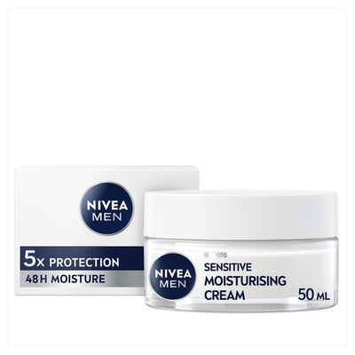 NIVEA Men Sensitive Intensive Moisturising Face Cream Gel Men's Moisturiser 50ml