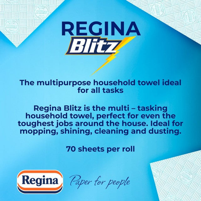 Regina Blitz kitchen roll 140 supersized sheets 2 roll, imported from the UK