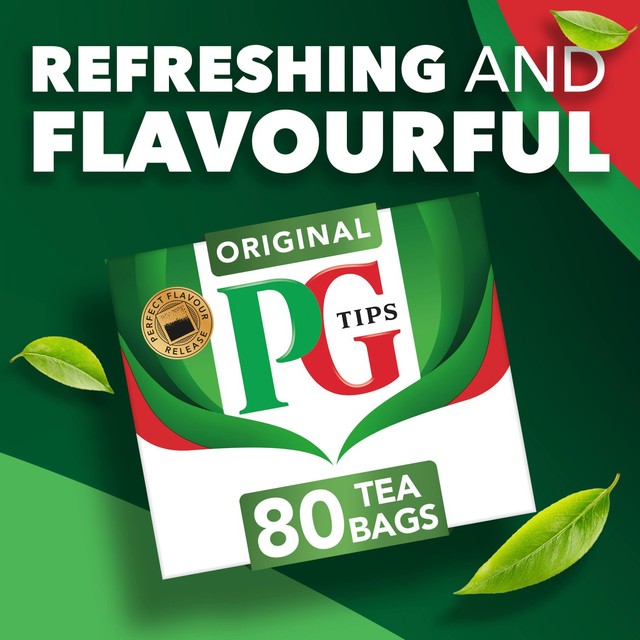 PG Tips original black tea bags 80 tea bags, imported from the UK
