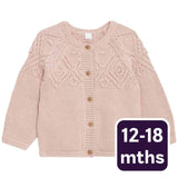M&S pure cotton patterned cardigan pink 12-18 Months, imported from the UK
