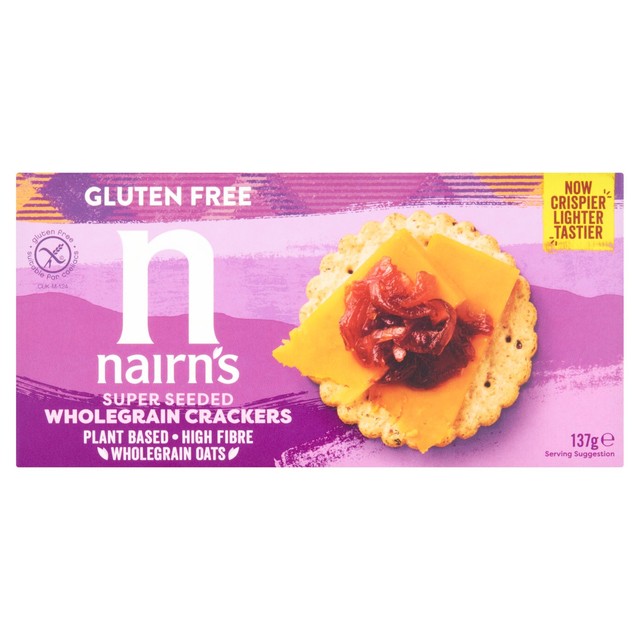 Nairn's gluten free seeded crackers 137g, imported from the UK