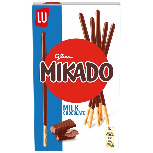 Mikado milk chocolate biscuits 75g, imported from the UK