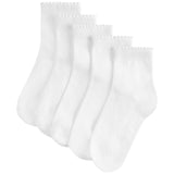 M&S girls short picot socks white 6-8, imported from the UK