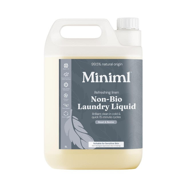 Miniml Laundry Liquid Fresh Linen 5L, imported from the UK