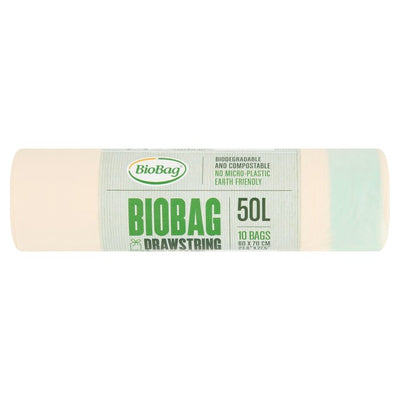 Bio Bag 50L Compostable Drawstring Bin Liners