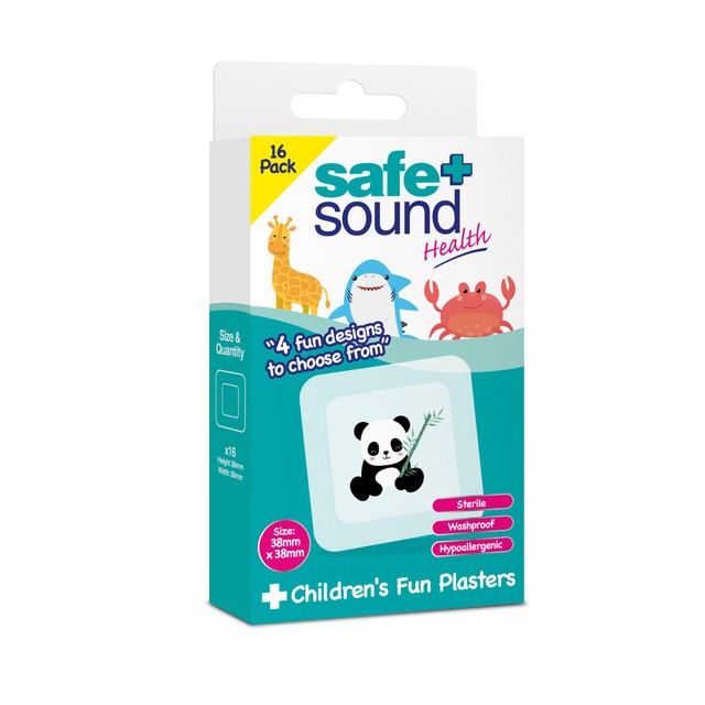 Safe & Sound Kids Animal Plasters 16 Pack (British brand)