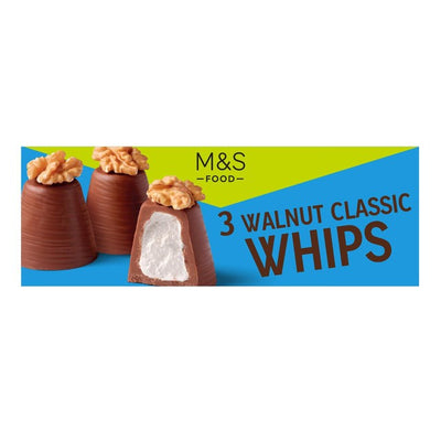 M&S 3 Classic Walnut Whips Milk Chocolate 85g