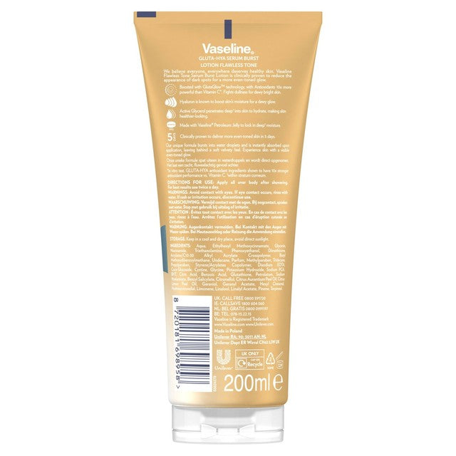 Vaseline Gluta-Hya Lotion Flawless Glow body lotion 200ml (British brand)