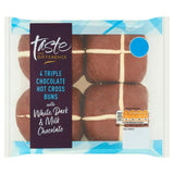 Sainsburys Triple Chocolate Hot Cross Buns Taste the Difference x4 280g