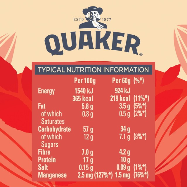 Quaker original porridge pot 60g, imported from the UK