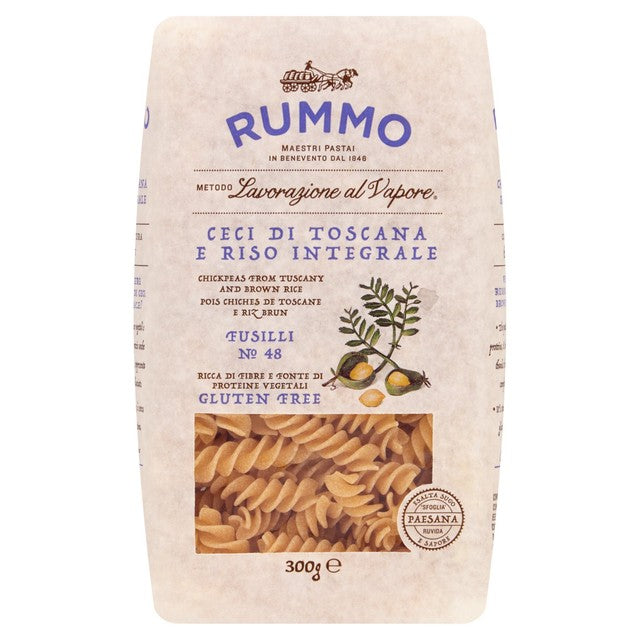 Rummo gluten-free chickpea fusilli pasta 300g, imported from the UK