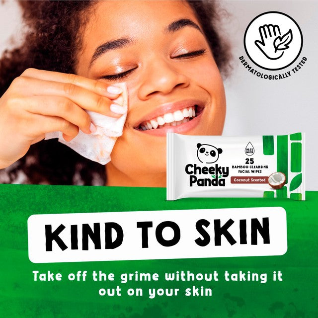 Cheeky Panda bamboo face wipes coconut scented 25 pack (British brand)
