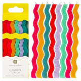 Talking Tables wavy rainbow birthday candles 12cm (British brand)