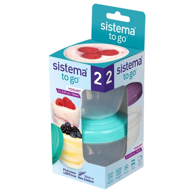 Sistema Yoghurt To Go food storage containers (British brand)