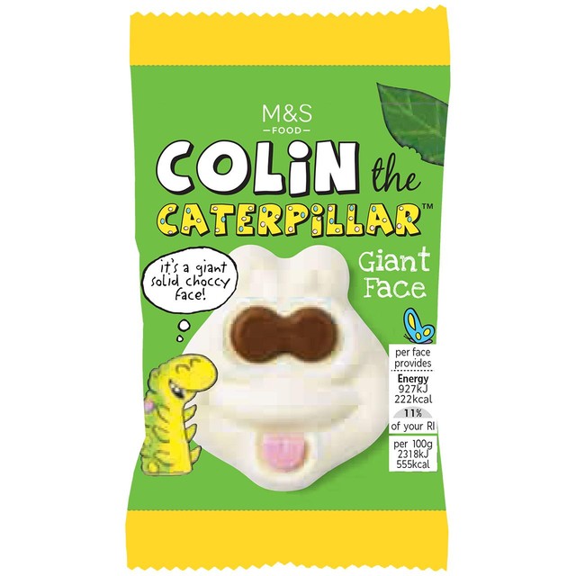 M&S Colin Caterpillar Chocolate Face 40g, imported from the UK