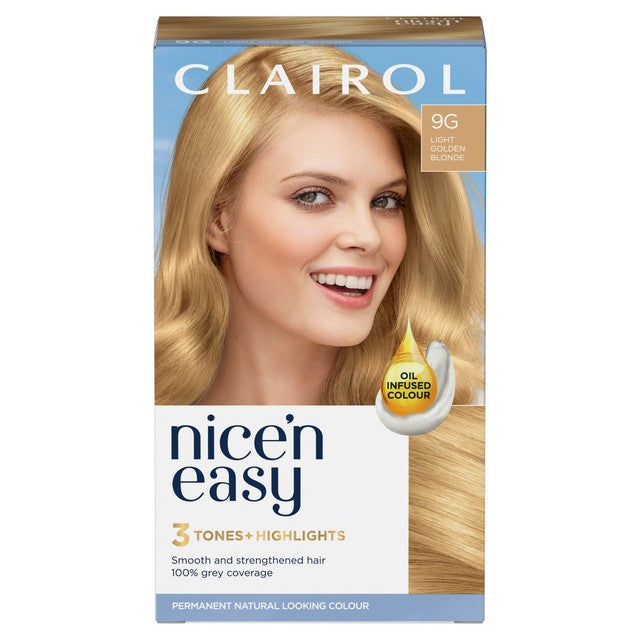 Nice N' Easy light golden blonde hair dye 9G, imported from the UK