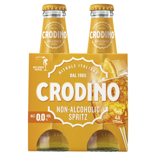 Crodino Spritz 0.0% non-alcoholic aperitif 4 x 175ml - British product