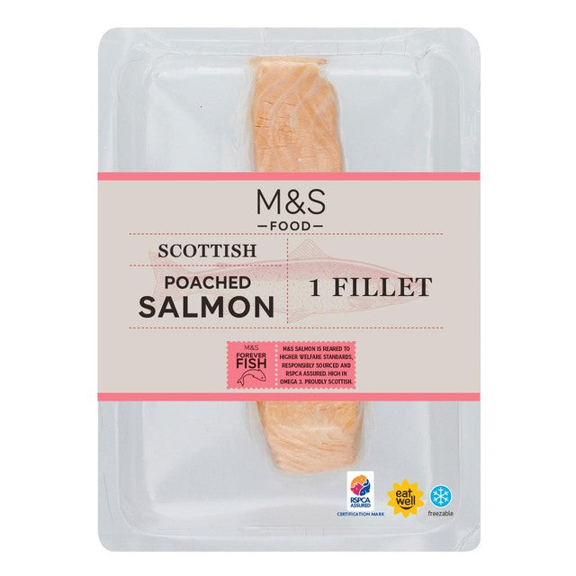 M&S Scottish Poached salmon fillet 80g, imported from the UK