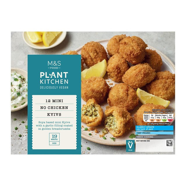 M&S mini no chicken Kyivs 360g, imported from the UK