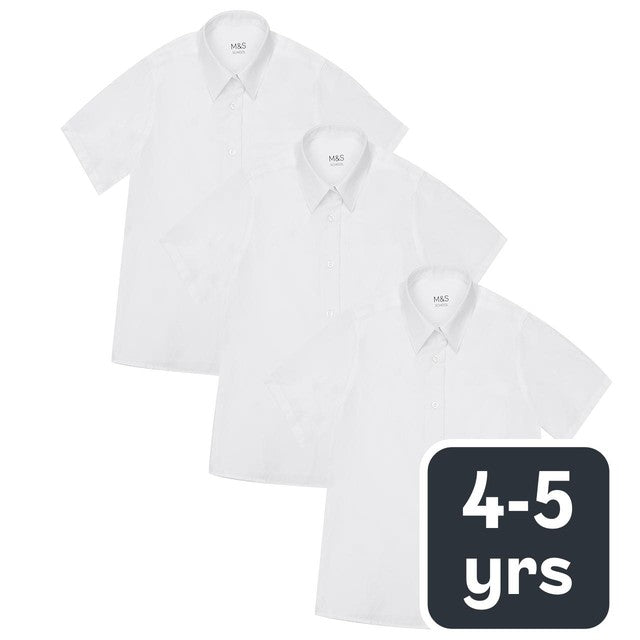 M&S girls easy iron school blouse white 4-5 years, imported from the UK