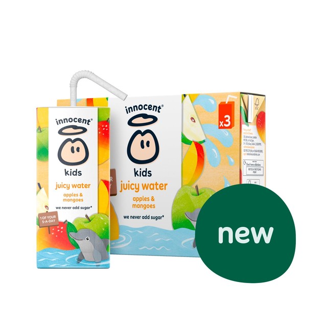 Innocent Kids Juicy Water apples and mangoes 3 x 200ml, UK version
