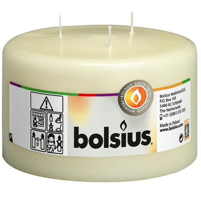 Bolsius 3 Wick Mammoth Ivory Pillar Candle 10x15cm